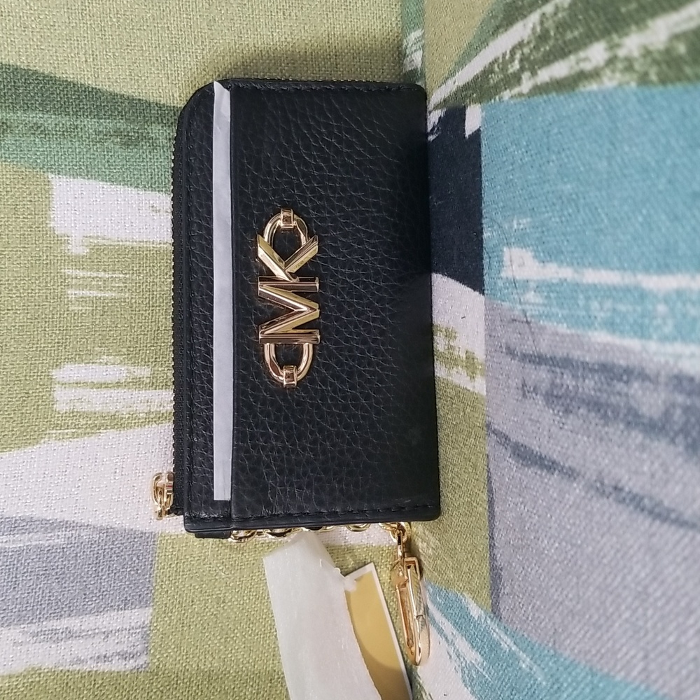 Michael Kors Pipper Small Corner Zip Card Case In Black